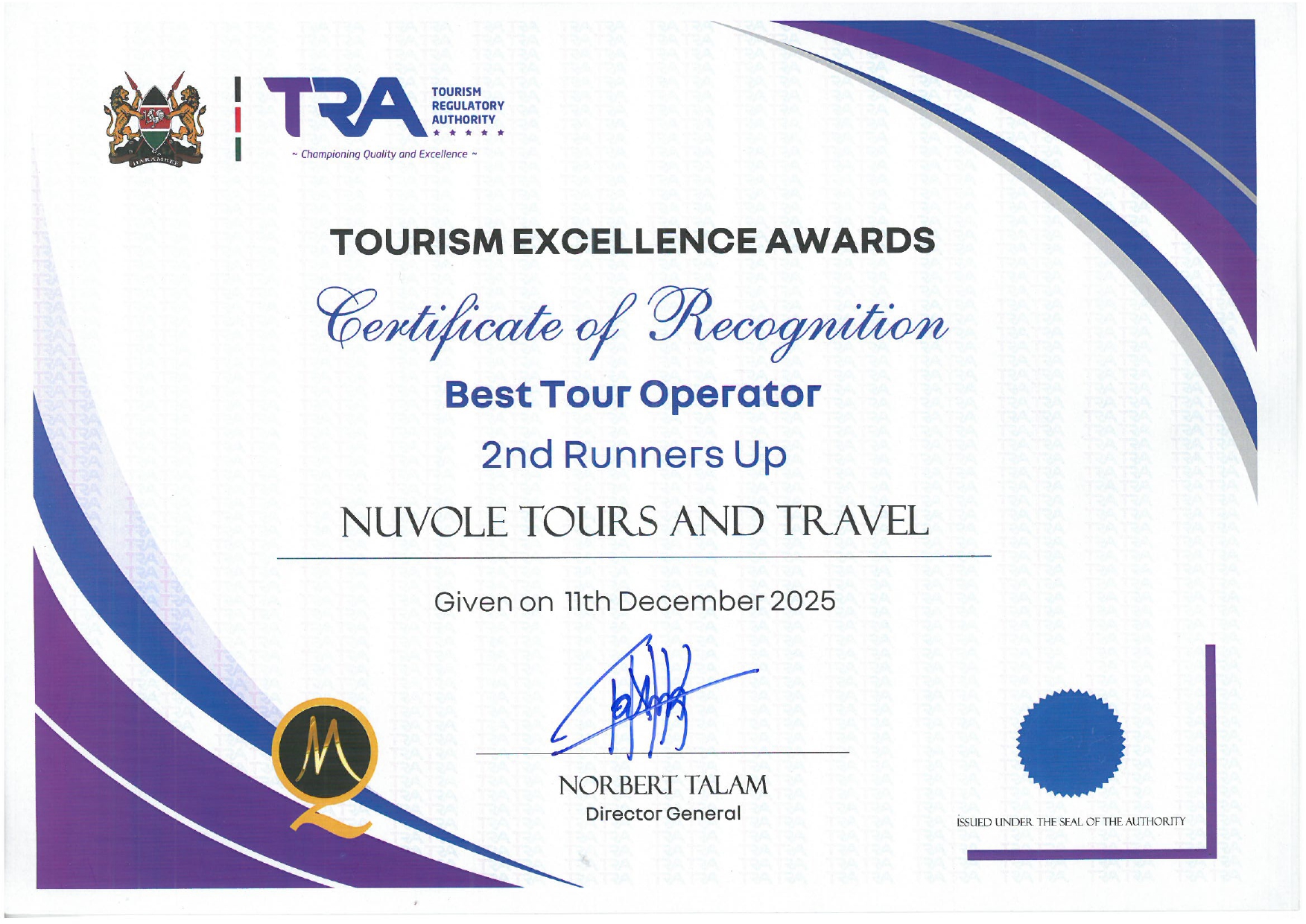 NUVOLE TRA AWARDS